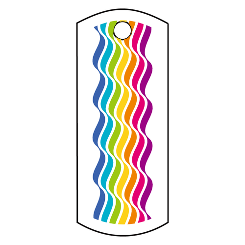 Rainbow wave・虹波  1 アクリルキーホルダー　タグ型 (4cm)