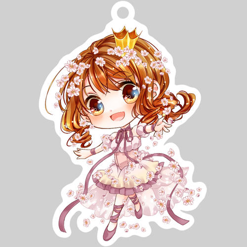 そっと傍にいるアクリルキーホルダーver桜のお姫様【2026年誕生日記念】 ダイカットアクリルキーホルダー(8×8cm)