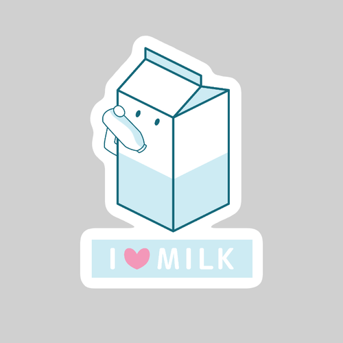 【I LOVE MILK】キーホルダー ダイカットアクリルキーホルダー(6×6cm)