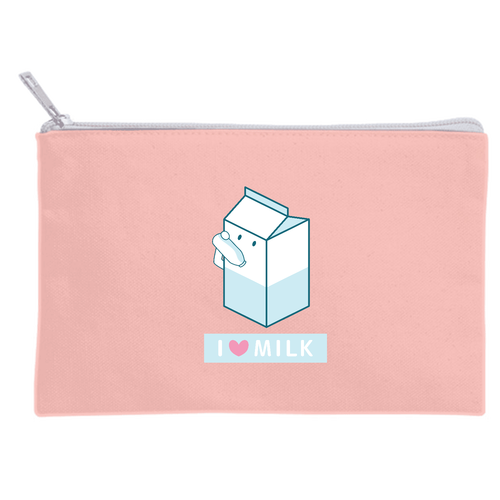 【I LOVE MILK】ポーチ キャンバスポーチ(S)【白プリント有】