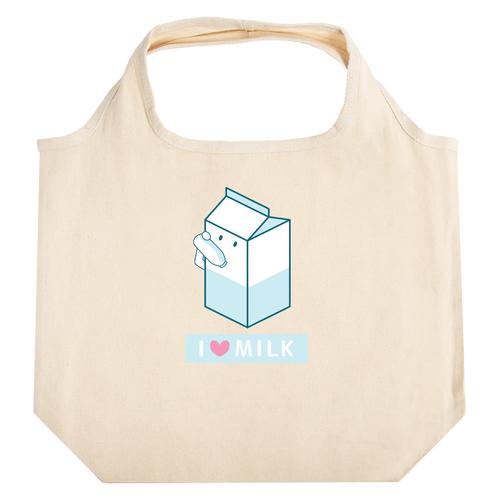 【I LOVE MILK】たためるマルシェ たためるマルシェ【白プリントあり】