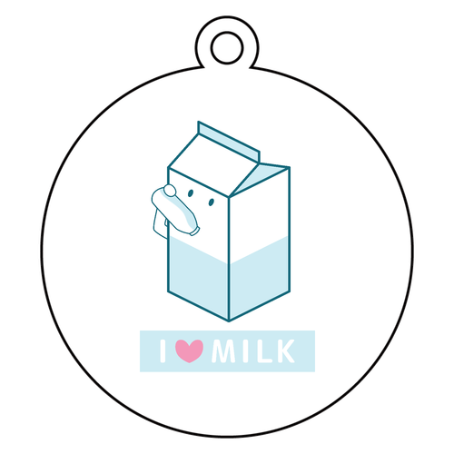 【I LOVE MILK】キーホルダー アクリルキーホルダー　丸型 (6cm)