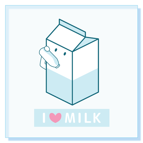 【I LOVE MILK】アクリルブロック アクリルブロック (100 x 100mm)