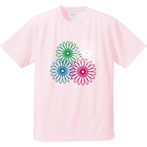 ネオンフラワー ドライアスレチックTシャツ