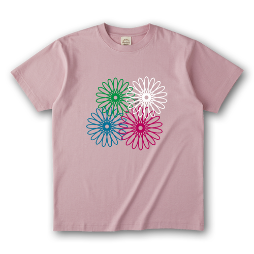 ネオンフラワー オーガニックコットンTシャツ