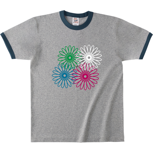 ネオンフラワー オープンエンドマックスウェイトリンガーTシャツ
