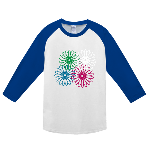ネオンフラワー ヘビーウェイトベースボールＴシャツ