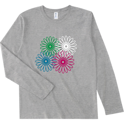 ネオンフラワー スリムフィット ロングスリーブTシャツ