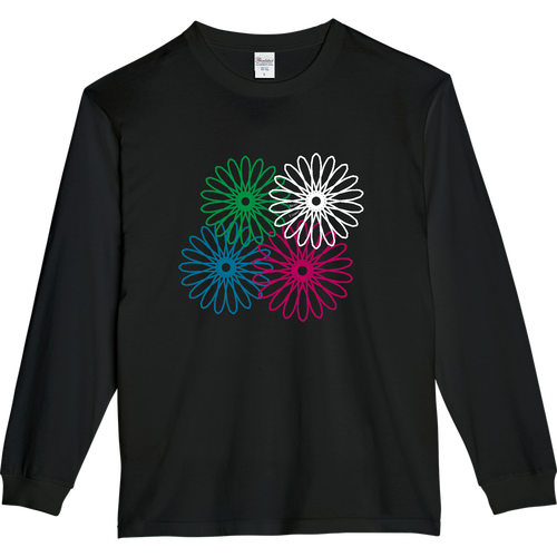 ネオンフラワー ５.６オンスヘビーウェイトLS-Tシャツ（リブ付き）