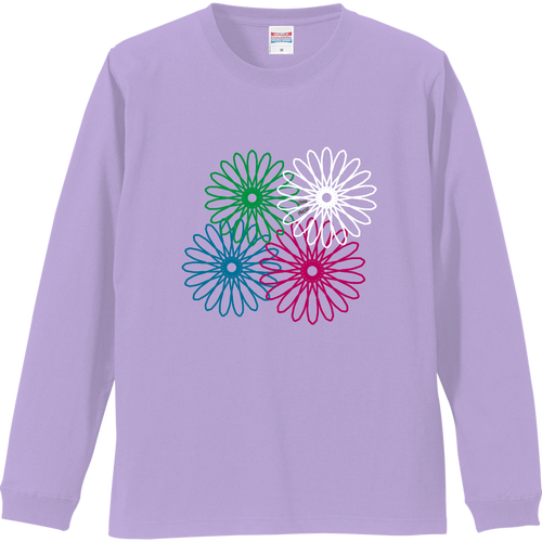ネオンフラワー リブ付 ロングスリーブＴシャツ