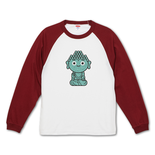 仏像くん 1 ラグランロングスリーブTシャツ（1.6インチリブ）