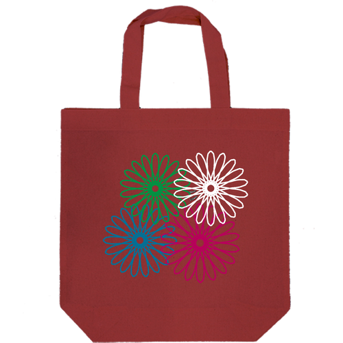 ネオンフラワー 厚手コットンマチ付トート(M)