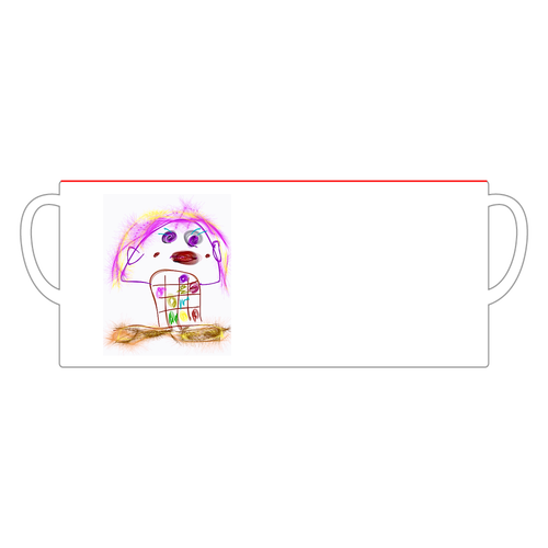 碁盤の目のような5番目の女 陶器マグストレート バイカラー