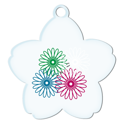 ネオンフラワー アクリルキーホルダー桜形 (6cm)