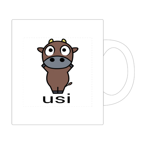うしのマグカップ２ ワンポイント マグカップ