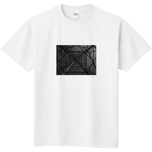 モノクロ幾何学鉄塔 定番Ｔシャツ