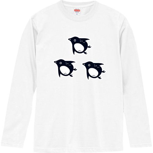 千鳥風アデリーペンギン type02 ロングスリーブTシャツ