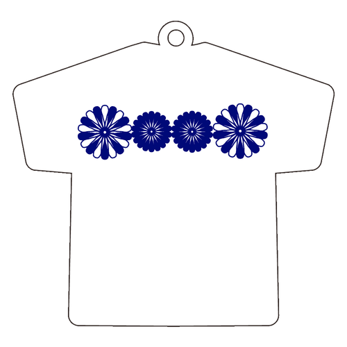 藍花 アクリルキーホルダー Ｔシャツ型 (6cm)