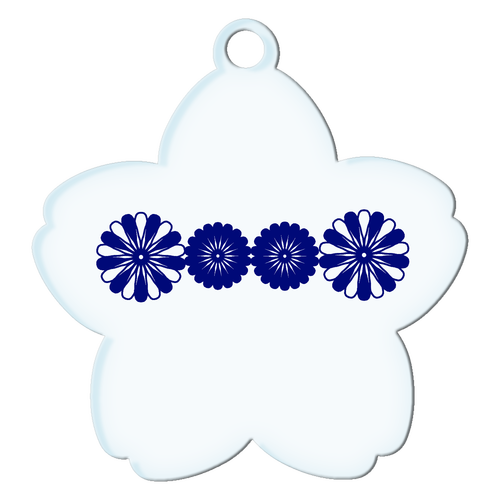 藍花 アクリルキーホルダー桜形 (6cm)