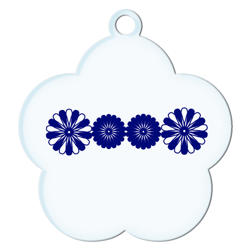 藍花 アクリルキーホルダー花形 (6cm)