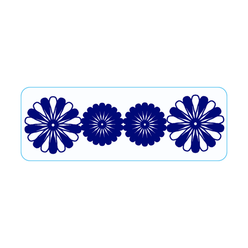 藍花 アクリルバッジ長方形(70x20mm)