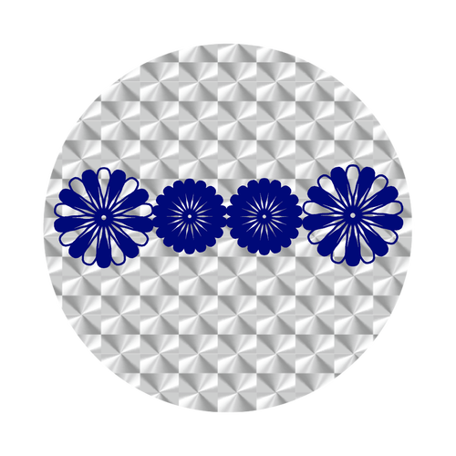藍花 ホログラムオリジナル缶バッジ(白地無し）（56mm）