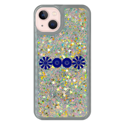 藍花 iPhone13 グリッターケース