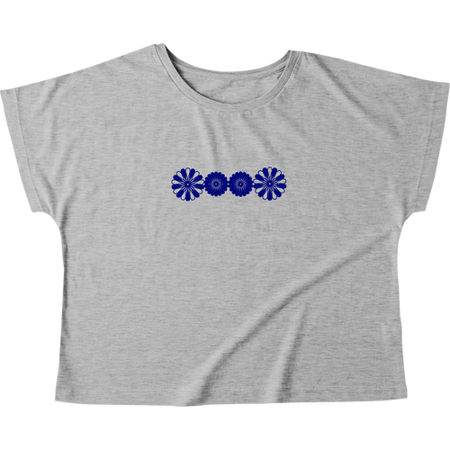 藍花 ウィメンズ ドルマン Tシャツ