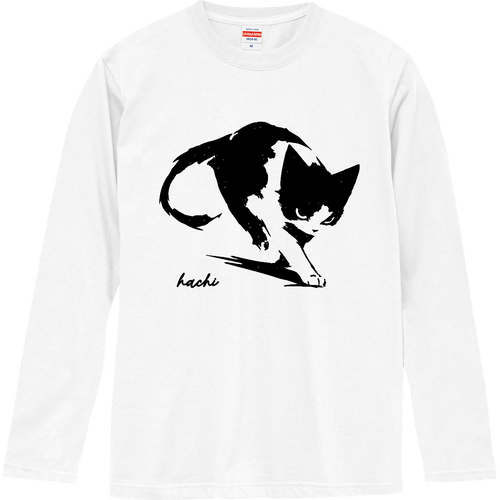かっこいいハチワレくん ロングスリーブTシャツ