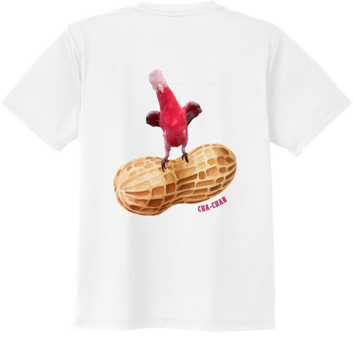 背中ぬん！左肩手書きちゃーちゃん ドライVネックTシャツ