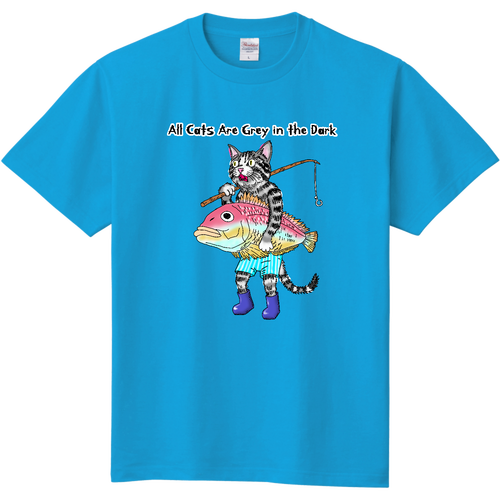 「All cats in the dark」妄想戯画 定番Ｔシャツ