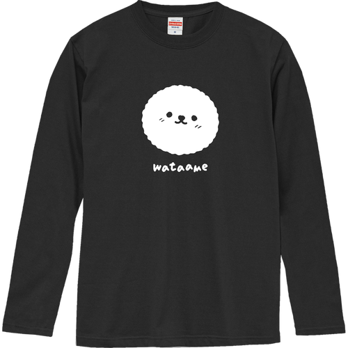 ビションフリーゼくんフェイス type01 WH ロングスリーブTシャツ