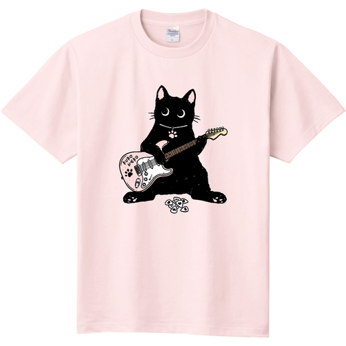 K-POP 猫キャラクター うちわ ギター 黒猫くん ギター type03 PK定番Tシャツの商品購入ページ