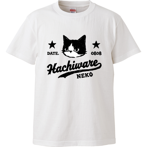 ハチワレ猫くん アメカジ BK ハイクオリティーTシャツ