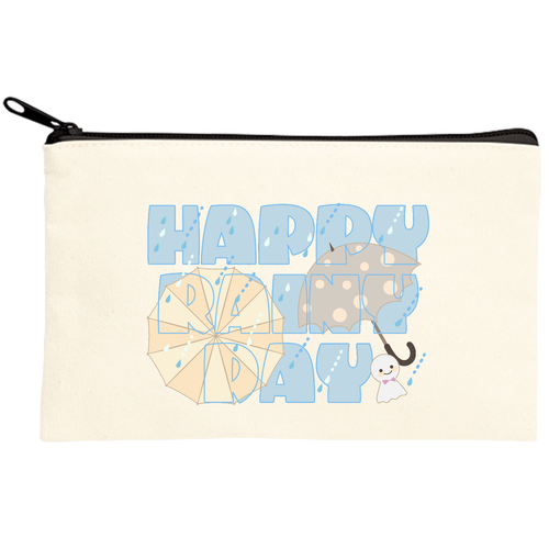 HAPPY RAINY DAYキャンバスポーチ(S)【白プリント有】の商品購入ページ