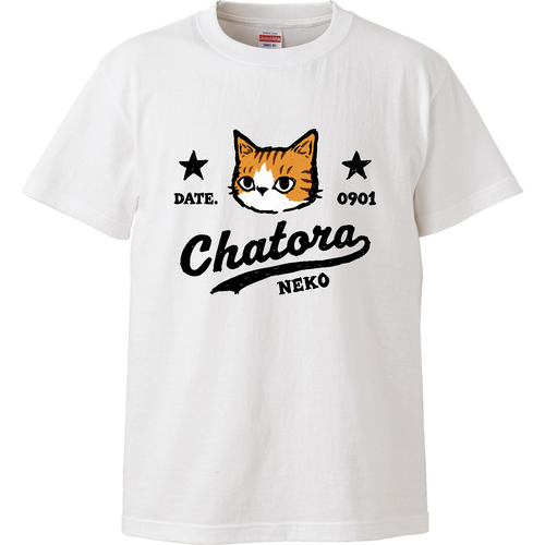 茶トラくん アメカジ ハイクオリティーTシャツ