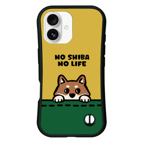 何か気になる柴犬_赤柴 iPhone16 耐衝撃吸収グリップケース