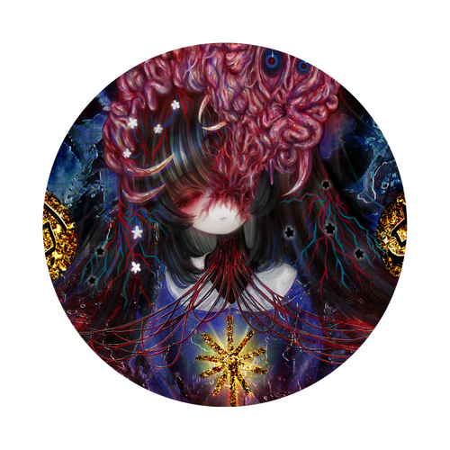 片生りの肉叢を受く祝福のうつろを世界は暗がりと呼ぶ オリジナル缶バッジ(56mm)