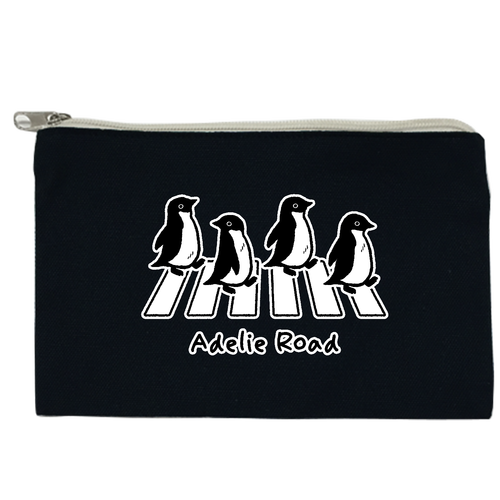 Adelie Road アデリーロード アデリーペンギン キャンバスポーチ(S)【白プリント有】