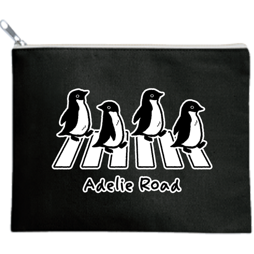 Adelie Road アデリーロード アデリーペンギン キャンバスポーチ（M）【白プリント有】