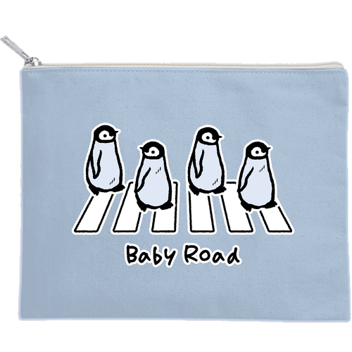 Baby Road ベビィロード エンペラーペンギン（ヒナ） キャンバスポーチ（M）【白プリント有】