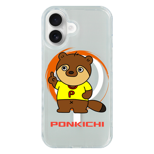 【Magsafe対応】ポン吉くんクリアスマホケース【 iPhone16】 iPhone16 MagSafe対応 耐衝撃クリアケース