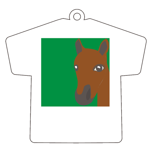 うま アクリルキーホルダー Ｔシャツ型 (6cm)