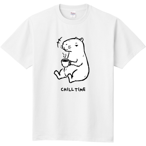 カピバラくん チルタイム BK 定番Ｔシャツ