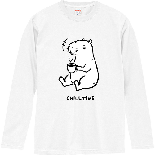 カピバラくん チルタイム BK ロングスリーブTシャツ