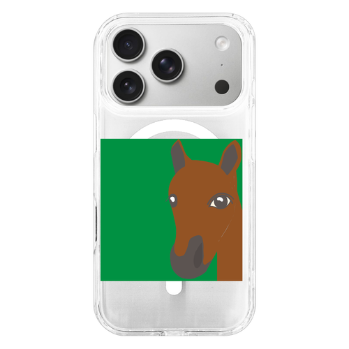 うま iPhone17Pro MagSafe対応 耐衝撃クリアケース