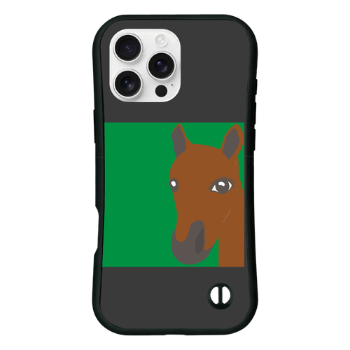 うま iPhone16 ProMax 耐衝撃吸収グリップケース
