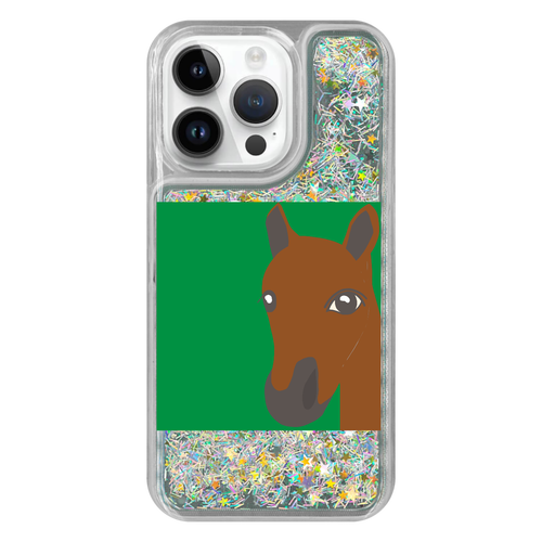 うま iPhone15 Pro グリッターケース