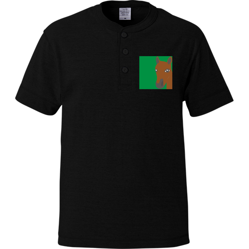 うま ヘンリーネックTシャツ