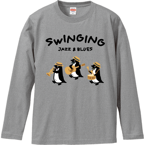 アデリーペンギンくんのジャズブルースセッション ロングスリーブTシャツ